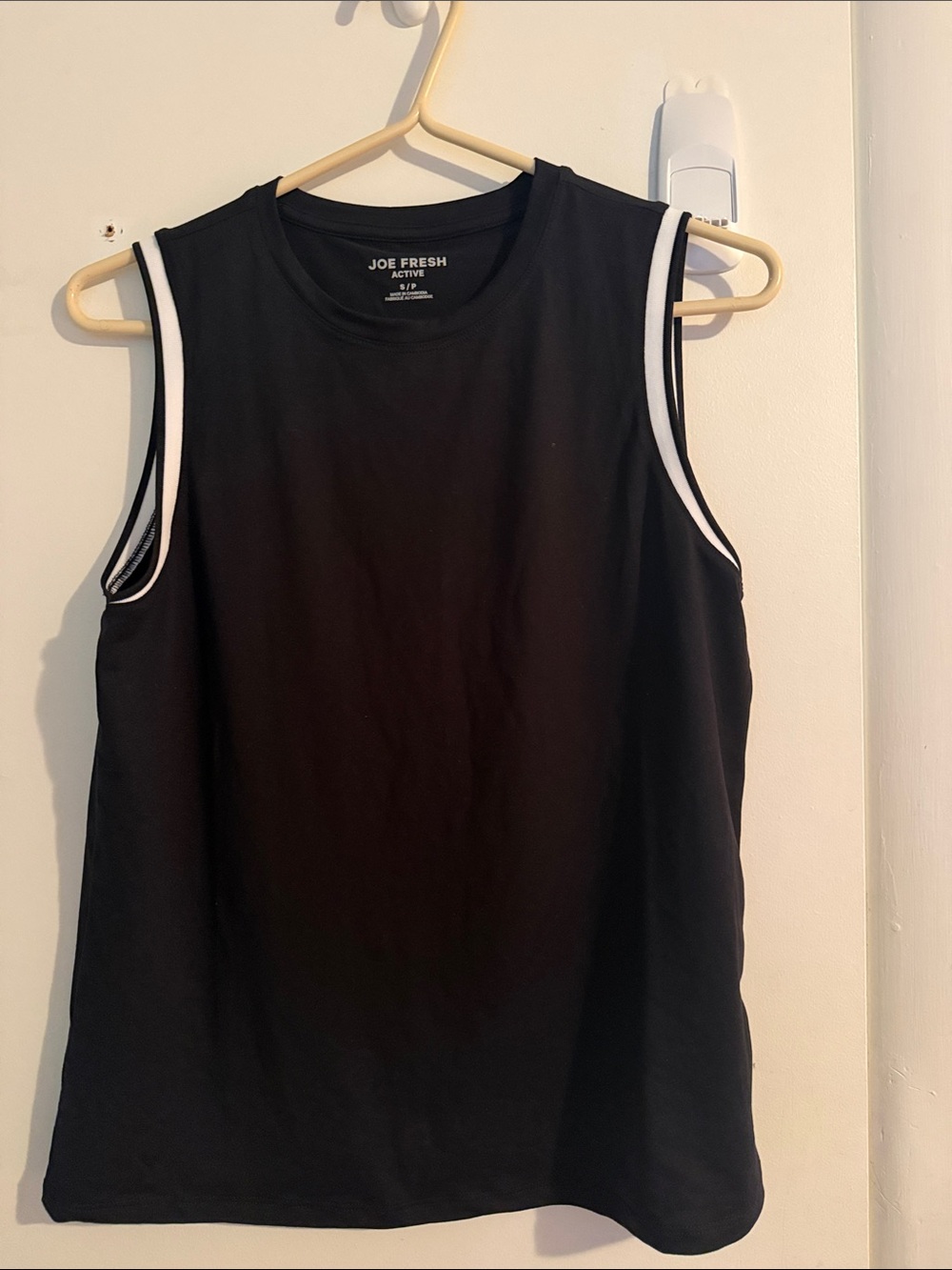 NWOT Joe Fresh Black Active Tank Top with White Trim